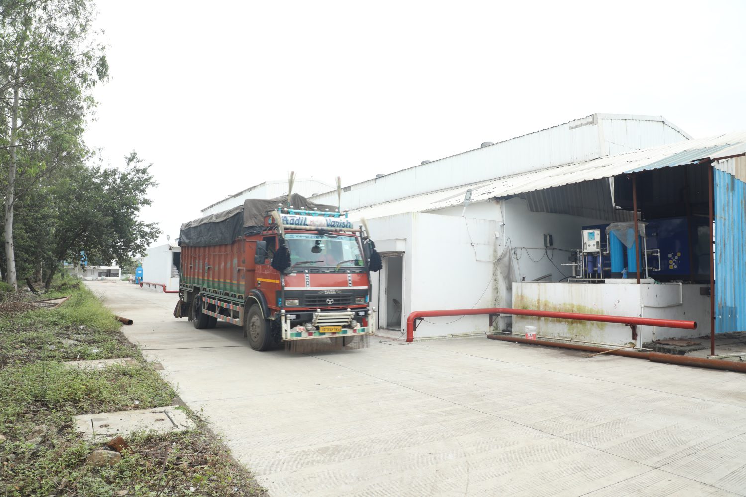 Dispatch truck at factory